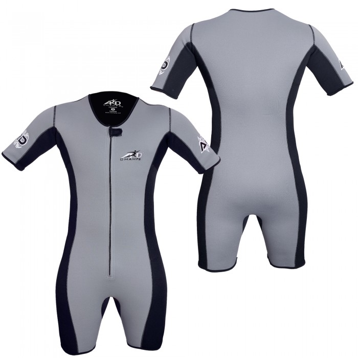 ARD CHAMPS Neoprene Sweat Sauna Suit Weight Loss Slim Shorts MMA Gym Boxing MMA- Grey